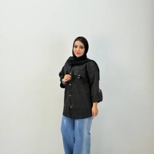 شومیز دوجیب استین دکمه