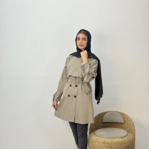 مانتو شنل دار نیم زیپ